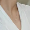Catene ZHIXI Naturale AKOYA Collana con pendente di perle d'acqua di mare Catena in oro giallo puro 18 carati 6,5-7 mm Rotondo bianco per gioielli da donna