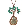 Pendentif Colliers Reiki Natural Ammonite Shell Collier pour femmes Corde Wrap Tissage à la main Arbre de guérison Cadeau d'été Bijoux Home DecorPend