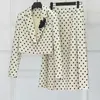 Werk Jurken Top Kwaliteit Designer Kleding Sets 2023 Lente Herfst Rok Pak Vrouwen Polka Dot Print Lange Mouw Jas Uitloper maxi Rokken