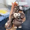 Cartoon Animal Key Chain PVC Elephant Cow Funny Toy Keychain Cart Ring Holder Party Birthday Gifts for Children Charms Bag