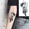 5 PC Tatuajes temporales Pluma negra Cuello Tatuajes temporales para mujeres Adulto Dream Catcher Wings Tatuaje falso realista Impermeable Body Art Tatoos Calcomanía Z0403