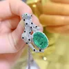Leopard Emerald Diamond wisiorek 100% prawdziwy 925 Srebrny Srebrny Party Wedding Wedding Naszyjnik dla kobiet Mężczyzn zaręczynowy