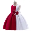 Girl Dresses Dress Birthday Party Wedding Ball Gown Princess For Girls Kids Stitching Teenager Prom Clothing Bow