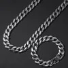 Chains Out Necklace Bracelet Set Hip Hop Punk Gold Plated Men's Glossy Cuban Chain