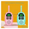 Toy Walkie Talkies Talkies-walkies pour enfants rechargeables Cadeau de jouet d'anniversaire de Noël avec lampe de poche Lcd rétro-éclairée Portée de 3 miles à l'extérieur Dhx1Y