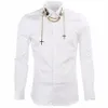 Luxus männer hemden Marke Langarm Shirts Männer mit Kette Slim Fit Mens Dress Shirts Casual Chemise Homme Camisas hombre Bl244w