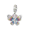 925 Sterling Silver Fit Pandora Bracelet Breads Charm Flower و Colorful Butterly Beads