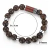 Bangle Welmag Brown Bronzite Stone Armband Handgjorda trä charm 10 mm pärlor Homme armband för män kvinnor coola modesmycken gåva 2023