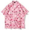 Casual shirts voor heren vrouwelijke blouse heren oversized Hawaii short mouw paar strand zomer unisex harajuku bloemen bedrukt