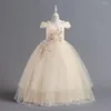 Vestidos de menina vestido de flor vermelho renda de natal de longa vestido de concurso de casamento primeiro para meninas meninas grandes desgaste formal 12 14t