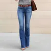 Dames jeans vriendje jeans meisjes elastische taille slank fit voor elegante vrouwen denim broek belbodem y2k vintage straatkleding wijd uitlopende broek vrouwen 230404