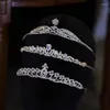 Hårklämmor högkvalitativ glittrande rhinestone Cild Bridal Crown pannband vatten dropp silver färg tiara bröllopstillbehör kvinnor hårband