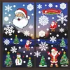 Christmas Decorations Snowflake Window Glass Cling Stickers Large Size Santa Claus Xmas Trees Decals For Party Holiday Ornaments 11 Sh Amxzv