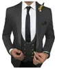 Herrenanzüge Hohe Qualität 3 Stück Slim Fit Business Bräutigam Armeegrün Edle Grau Weiß Smokings für formelle Hochzeitsanzüge (Blazer Hosen Weste)