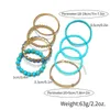 Strand Fashionable Turquoise Elastic Rhinestone Rice Beads Round Bead Bracelet For Men And Women Party Gifts With