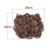 Syntetiska peruker Jeedou Curly Hair Chignon -klipp på håruppdateringar Syntetiskt grå Mix Färg Hår Messy Bun Pad Women's Retro Cheongsam Hairpieces 230403