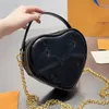 Designer Women Pop My Heart Love Shoulder Bag France Luxury Brand L Monogram Embrodery Leather Crossbody Bags Lady Chain Strap Top Handle Mini Clutch Handbag