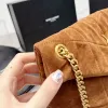 디자이너 가방 고급 Loulou Cloud Pufler Chain 봉투 스웨이드 데님 어깨 가방 브랜드 클래식 플립 플러시 모피 크로스 바디 백 패션 여성 토트 핸드백 지갑 지갑.