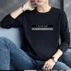 Men's T-Shirts Autumn Winter Pure Cotton Solid Casual Loose T-shirts Man Long Sleeve Fashion Y2K Print Homme Tops Letter Korean Pullover Male 230404