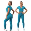 Lu Lu Yoga Lemon Algin Woman Suit Lady Set Fitness Sportwear Women 2 Piece Tracksuit Sports Bra Elastic Leggings Gym Workout Rib Fabric Activewear LL Align gym clothes