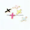 Hänge halsband 6 färger emaljskor Jesus hängsmycken 10 st/parti Crucifix charms mode smycken diy tillbehör för armband halsband dh5xt