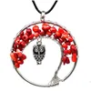 Hänge halsband Tree of Life Owl 7 Chakra Crystal Natural Stone Halsband Pendant Kvinnor Halsband Fashion Jewelry Will and Drop Deliv Dhf1r