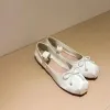 Zapatos informales de Ballet para mujer, con lazo de satén, cómodos, para vacaciones, diseño deportivo elástico, planos, zapatos Mary Jane de baile