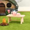 Kitchens Play Food 1/12 Dollhouse Miniature Table Teatable Model Kitchen Furniture Accessories For Doll House Home Decoration Kids Pretend Play ToyL231104