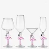 Wine Glasses 1 Piece Elegant Pink Flamingo Stem Goblet Glass Champagne Flute Martini Cocktail Burgundy Cup For Bar Party Events