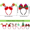 Juldekorationer pannband LED REINDEER HEAD Boppers Xmas Antler Santa EES Hårband för semesterfest Accessoriess Drop Deliver AM89H