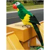 Decorações de jardim 60 cm de grande simulação papagaio ornamental martommade bird espuma de penas de penas estatueta animal prop déco dh0id