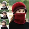 Beanies Beanie/Skull Caps Women Fur Beret Winter Hat Håll varma kvinnliga utomhuslock tillägg Bib -fodrad halsduk för lady casual