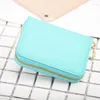 Korthållare Organ Zipper Holder Women's Cute Solid Color Mini Ultra-Thin Multi-Slot Coin Purse Titular de La Tarjeta