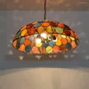 Hängslampor bohemisk ljuskrona målat glas bar vardagsrum matbord balkong gång