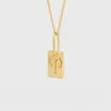 kettingen designer kettingen voor mannen vrouwen Twaalf Sterrenbeelden Rune Goud kleur vierkante hanger vriend eerste letter initialen ketting cadeau 01Xx#