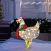 Novelbelysning Courtyard Christmas LED Night Lights Solar Light Outside Garden Decoration Ornament Chicken höna Glödande pastorala kycklingar Lampor P230403