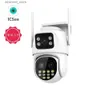 Baby Monitors 6MP 1296P iCsee APP double objectif sans fil PTZ IP dôme caméra couleur AI détection humanoïde sécurité à domicile CCTV bébé moniteur Q231104