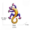 Garden Decorations Iron Art Gecko Ornaments Wall Decoration Simulation Small Metal Lizard Sculptures Outdoor Home