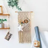 Tapisseries Creative Ins Macrame Wall Holder Basket Small Mail Letters Storage Organizer Hanging Handwoven Tapestry Pocket Boho Home Decortap