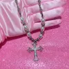 Подвесные ожерелья y2k аксессуары нерегулярные жемчужные хрустальные ожерелье по крести