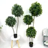 Decoratieve bloemen 120-160 cm tropische boom grote kunstmatige ficus planten plastic nepbladen groene palm voor home tuinkamer winkel feest decor