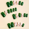 False Nails Green Stripes Square Enhancement Detachable Nail Patch For Female Home Salon