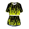 Kvinnors tvådelar Pants Ocean Multi Tentacled Fish Series Navel Short Sleeved T Shirt Shorts Suit Summer Morning Training Clothes 230403