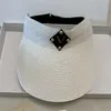 Mode Femmes Pare-Soleil Designer Visières Chapeau Casquette Marque De Luxe Chapeau De Soleil Hommes Herbe Tresse Sunbonnet En Plein Air Casquette Décontractée Chapeau De Paille Réglable