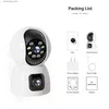 Monitory dziecięce Einnov 2MP WiFi kamera z podwójnymi ekranami Insid Baby Monitor Nocne widzenie CCTV Mini PTZ Security IP Kamery IP Q231104