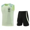 22 23 Brazils Tracksuit Men and Kids Passar Brasils Korta ärmar passar PSGS Fotboll Soccer Jersey Chandal Adult Boys Sports Jogging Kort ärm Set Sportkläder