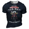 Mens Tshirts Yaz Motosiklet Tshirt Erkekler için Motor Bikter 3D Baskı Vintage Kısa Kollu Yaşlı Adam Tee Sesli Homme Moto Yarışı Camiseta 230404