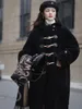 Women's Fur Wool Causal Long Coats Female Lady Sheep Shearling Warm Horn Button Jacket Hooded Overcoat