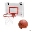 Decompression Toy Decompression Toy Kids Mini Basket Ball Board Set Children Hanging Basketball Hoop Indoor Door Wall Mounted S Sport Dhd3X