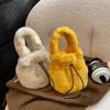 Evening Bags Autumn Winter New Imitation Mink Fur Bag Women's Fashion Celebrity Handbag Wrist Lantern Cute Mini Ins